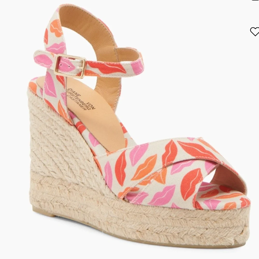 Castañer X Diane Von Furstenberg Blaudell Wedge Espadrilles Rose Multi